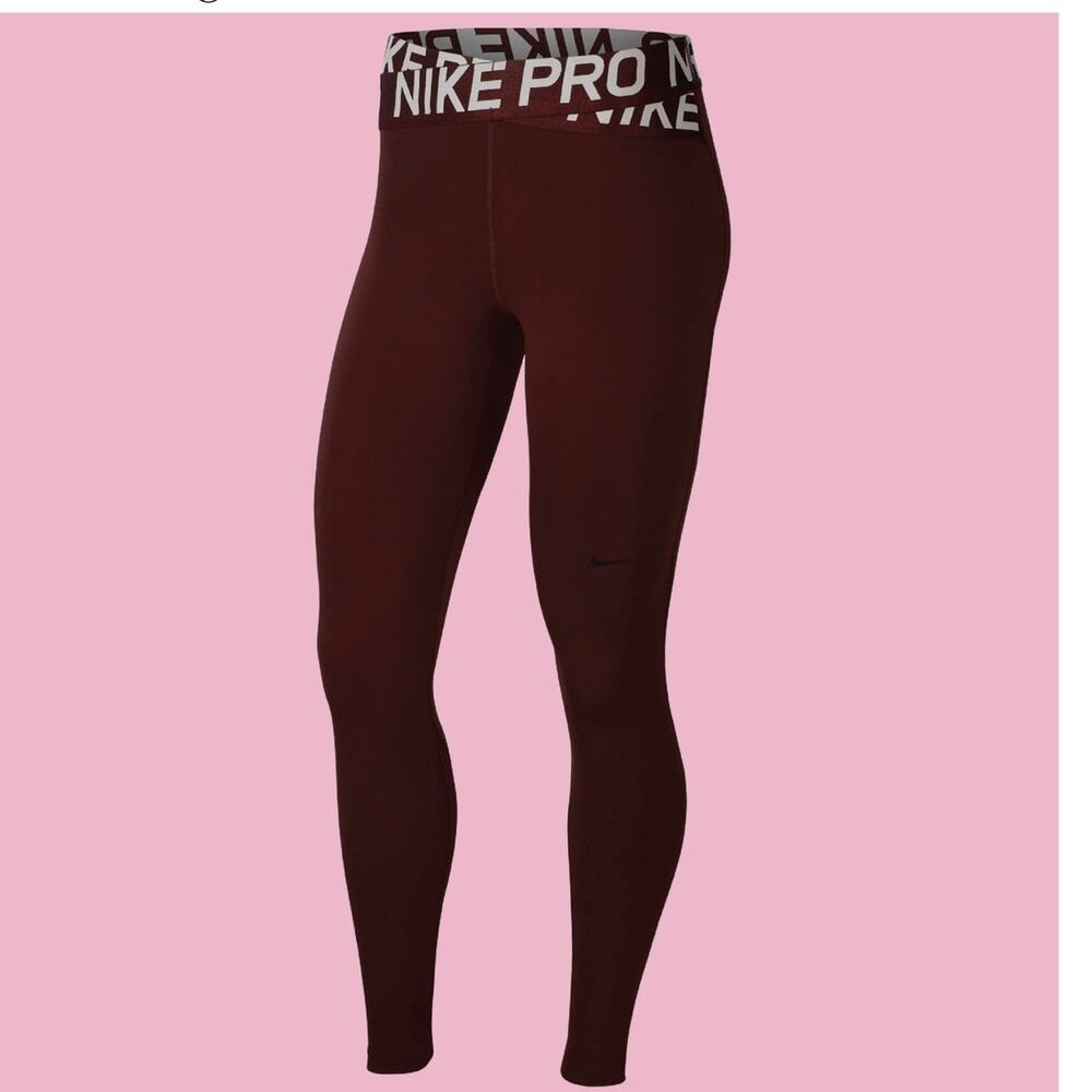 NWOT Nike Pro Intertwist 7/8 Tight Fit Training Tights in Wine BQ8318 233 Medium